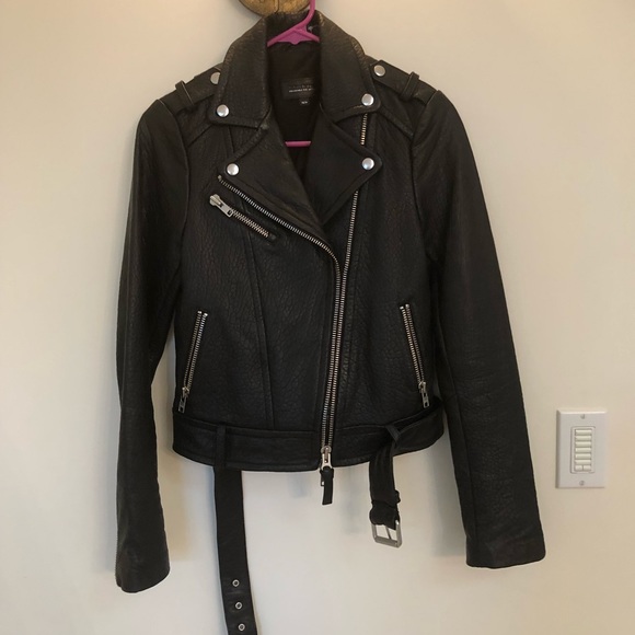 Black Pebbled Leather Motorcycle Jacket NWOT - Picture 8 of 8